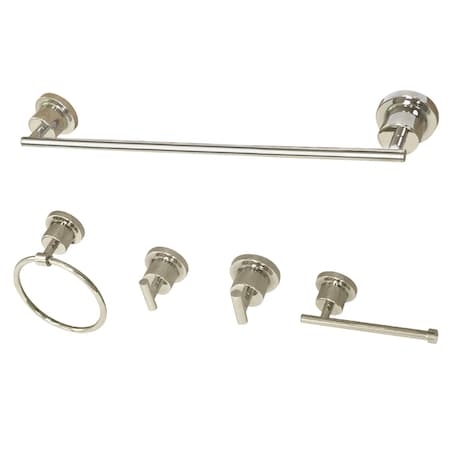 Kingston Brass BAH8212478PN Concord 5-Piece Bathroom Accessory Set, Polished Nickel BAH8212478PN
